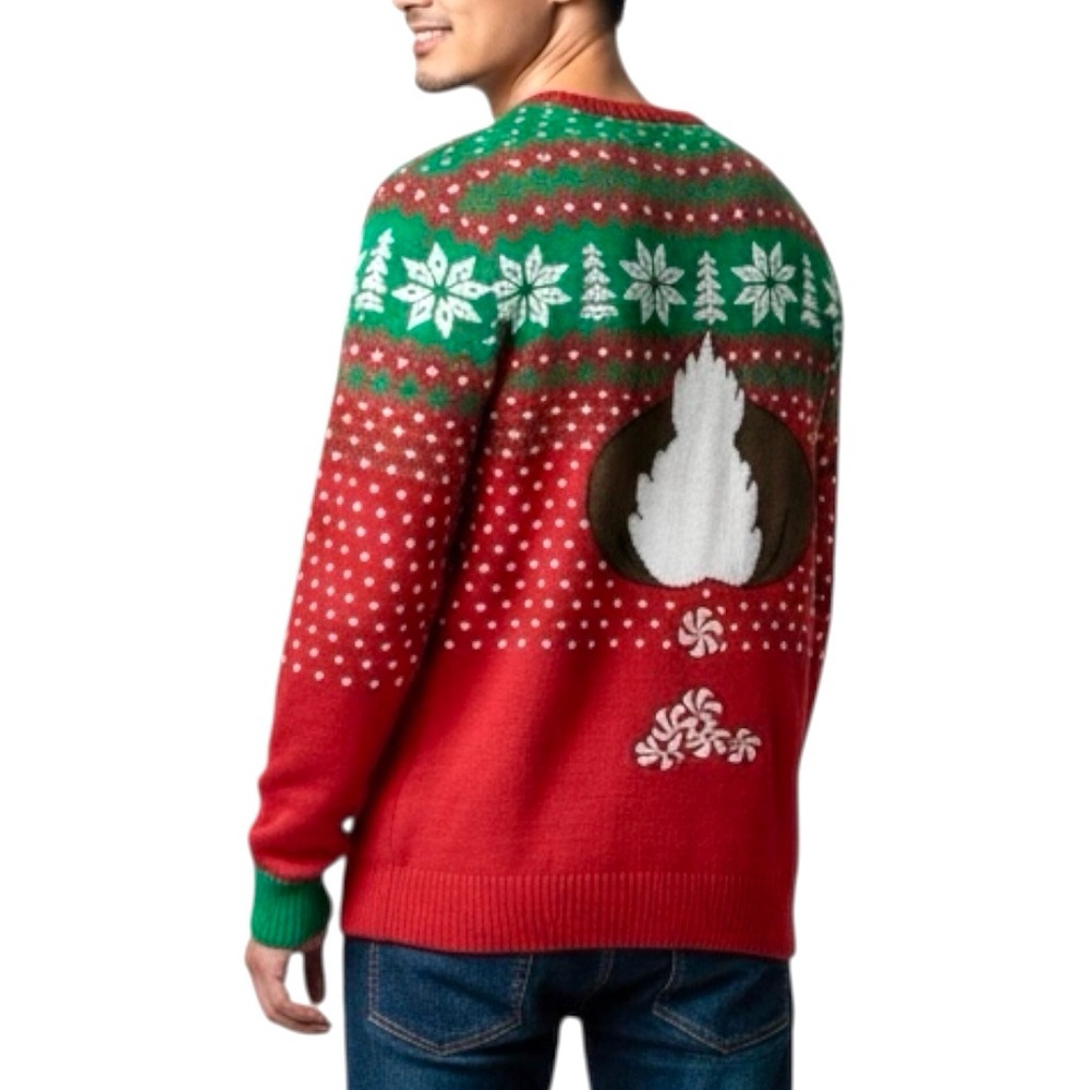 Rudolph “Poopermint” Pom-Pom Nose Ugly Christmas Sweater – Men’s M - Picture 9 of 9